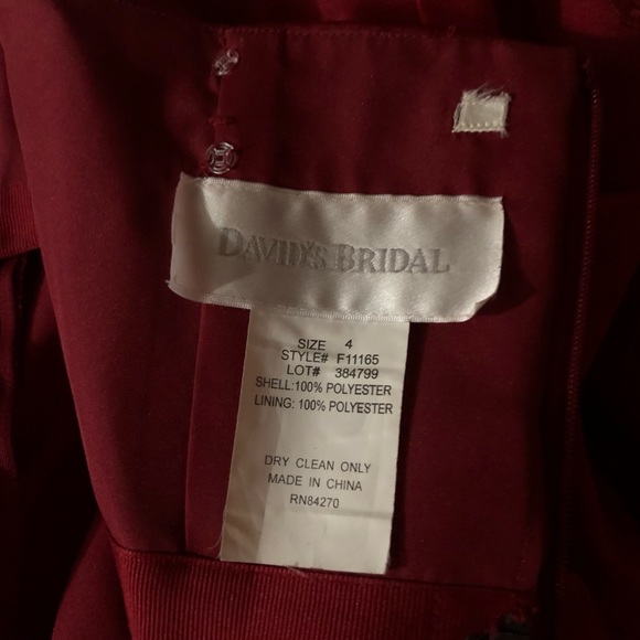 David’s Bridal Candy Apple Red Formal Size 4 - Picture 3 of 3